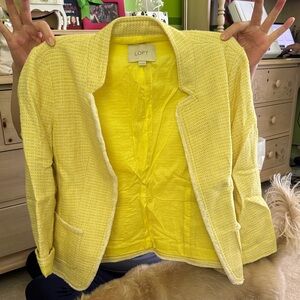 LOFT Women's Sunny Yellow Textured Blazer